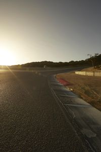 Sunrise in California, USA: Road Bathed in Yellow Sunlight