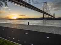 Sunrise over Coastal Road in Lisbon, Portugal