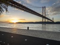 Sunrise over Coastal Road in Lisbon, Portugal