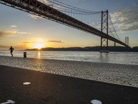 Sunrise over Coastal Road in Lisbon, Portugal