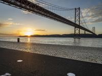 Sunrise over Coastal Road in Lisbon, Portugal