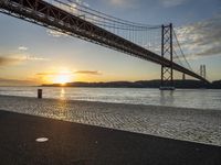 Sunrise over Coastal Road in Lisbon, Portugal