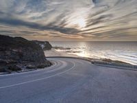 Sunrise on a Coastal Road in Portugal