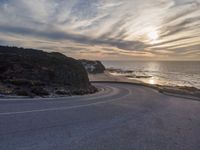 Sunrise on a Coastal Road in Portugal