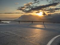 Sunrise on a Curved Majorca Road