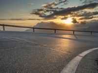 Sunrise on a Curved Majorca Road