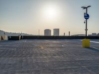 Sunrise over Los Angeles parking deck