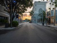 Sunrise over Miami Beach, Florida: Road Urban