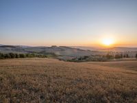 Sunrise Over Tuscany Fields