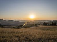 Sunrise Over Tuscany Fields