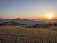 Sunrise Over Tuscany Fields