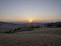 Sunrise Over Tuscany Fields