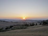 Sunrise Over Tuscany Fields