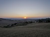 Sunrise Over Tuscany Fields