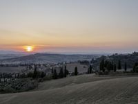 Sunrise Over Tuscany Fields