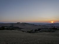 Sunrise Over Tuscany Fields