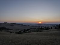 Sunrise Over Tuscany Fields