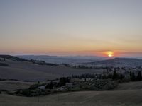 Sunrise Over Tuscany Fields