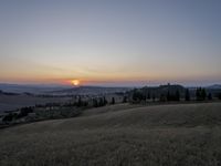 Sunrise Over Tuscany Fields