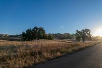 Sunrise over Rural Landscape with Road