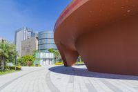 the courtyard and outside of the building are designed to resemble a red - domed structure