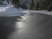 Swiss Alps Mountain Road Winter Scenery 001