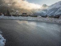 Swiss Alps: A Snowy Mountain Road in Winter