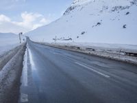 Snowy Road Through the Highest Elevations of the Swiss Alps