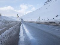 Snowy Road Through the Highest Elevations of the Swiss Alps