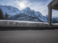 Swiss Alps Winter Landscape with European Architecture