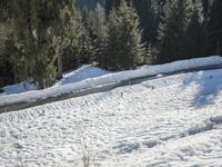 Swiss Mountain Range: A Snow-Covered Road