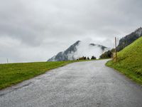 Swiss Mountain Road Overlooking Stunning Landscape