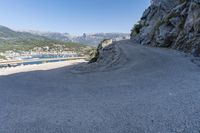 Switchback Curve Road in Mallorca: Clear Sky and Beautiful Landscape