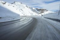 Switzerland Alps Mountain Road in Snow
