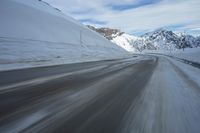 Switzerland Alps Mountain Road Snow 005