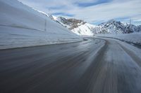 Switzerland Alps Mountain Road Snow 006