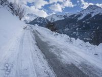 Switzerland Alps Mountain Road in Winter