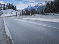 Snowy Mountain Road in Switzerland's Alps