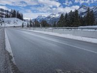 Snowy Mountain Road in Switzerland's Alps