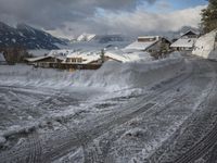 Switzerland Winter Mountain Pass in the Alps