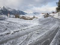 Switzerland Winter Mountain Pass in the Alps
