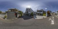 this is an image of 360 - time images taken in front of an apartment complex