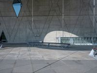 there is no image to describe, but this one shows it's a concrete building with square windows