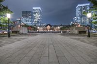 Tokyo Cityscape at Night: A View of Illuminated Buildings