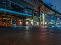 Tokyo, Japan: Night View of a Wet Road