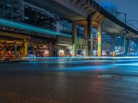 Tokyo, Japan: Night View of a Wet Road