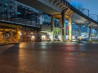 Tokyo, Japan: Night View of a Wet Road