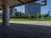 Tokyo's Modern Office Building with Clear Sky