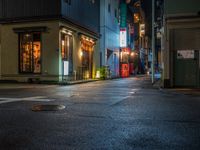 this is a shot of a restaurant at night with no one in it as if it is coming to the door