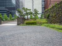 Tokyo Office Building with Stone Wall